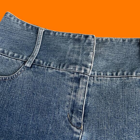 00's vintage denim embroidered y2k low rise mini skirt Size 8 cache - Picture 4 of 7